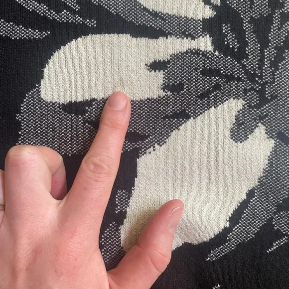 Calvin Klein Black and White Knit Dress 3/4 Sleeve Crew Neck - Picture 3 of 9